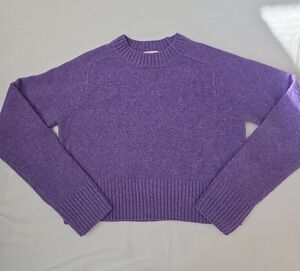 Universal Thread Cropped Women's Purple Crew Neck Sweater